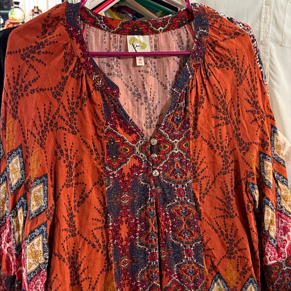 Fig and Flower Multicolor Bohemian Tunic